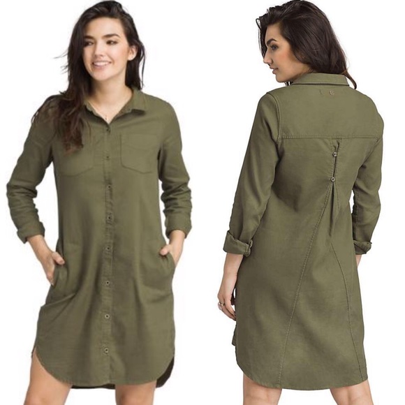 Prana Dresses & Skirts - NWT Prana Green Shirt Dress C24